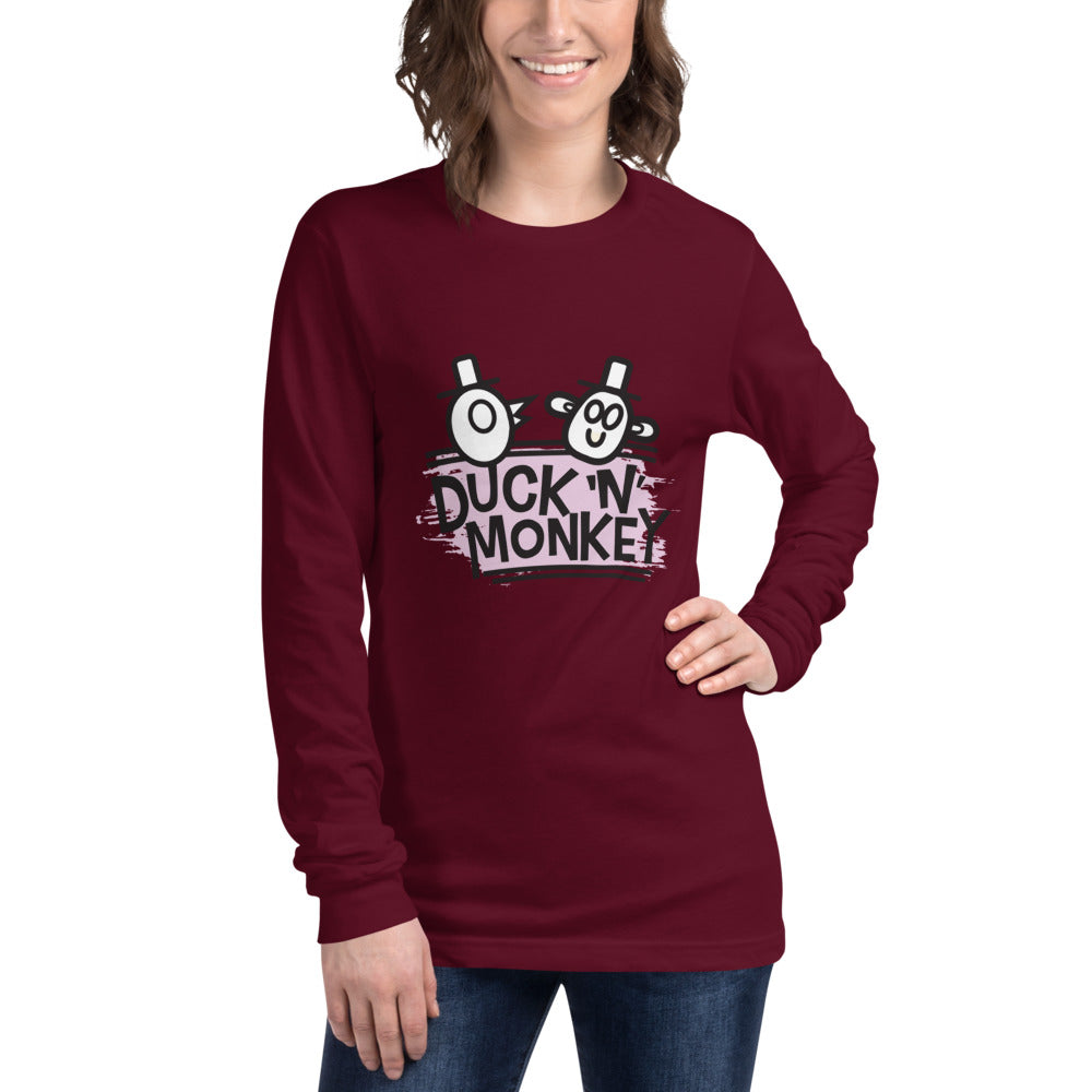 Duck 'n' Monkey Pink Unisex Long Sleeve Tee | Duck 'n' Monkey