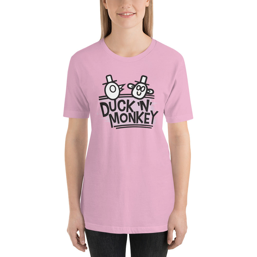 Duck 'n' Monkey Pink Short-Sleeve Unisex T-Shirt | Duck 'n' Monkey