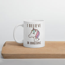 Load image into Gallery viewer, I Believe In Unicorns Mug - Duck 'n' Monkey