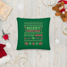 Load image into Gallery viewer, Merry Christmas Ya Filthy Animal Premium Pillow - [Duck &#39;n&#39; Monkey]
