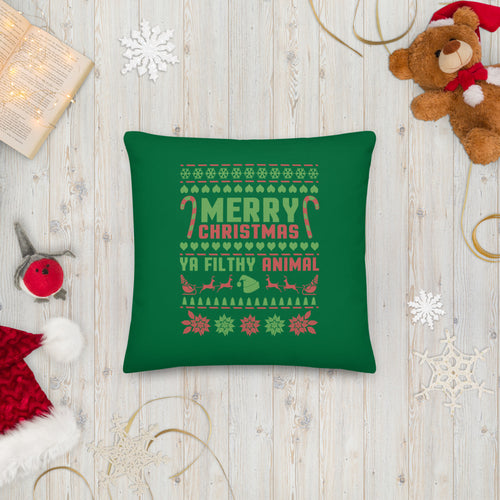 Merry Christmas Ya Filthy Animal Premium Pillow - [Duck 'n' Monkey]