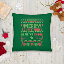 Load image into Gallery viewer, Merry Christmas Ya Filthy Animal Premium Pillow - [Duck &#39;n&#39; Monkey]
