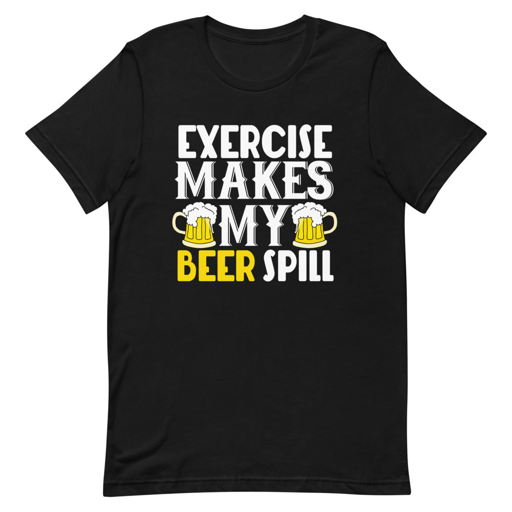 Exercise Makes My Beer Spill Short-Sleeve Unisex T-Shirt - [Duck 'n' Monkey]