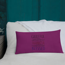 Load image into Gallery viewer, Grateful Thankful Blessed Pillow - [Duck &#39;n&#39; Monkey]
