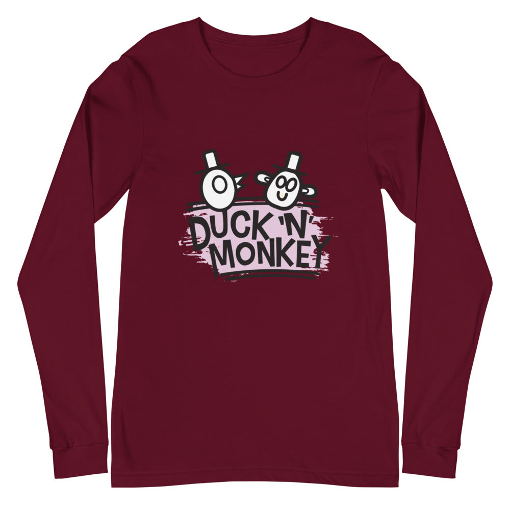 Duck 'n' Monkey Pink Unisex Long Sleeve Tee | Duck 'n' Monkey