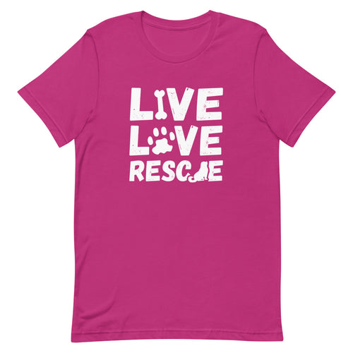 Live Love Rescue Short-Sleeve Unisex T-Shirt - [Duck 'n' Monkey]