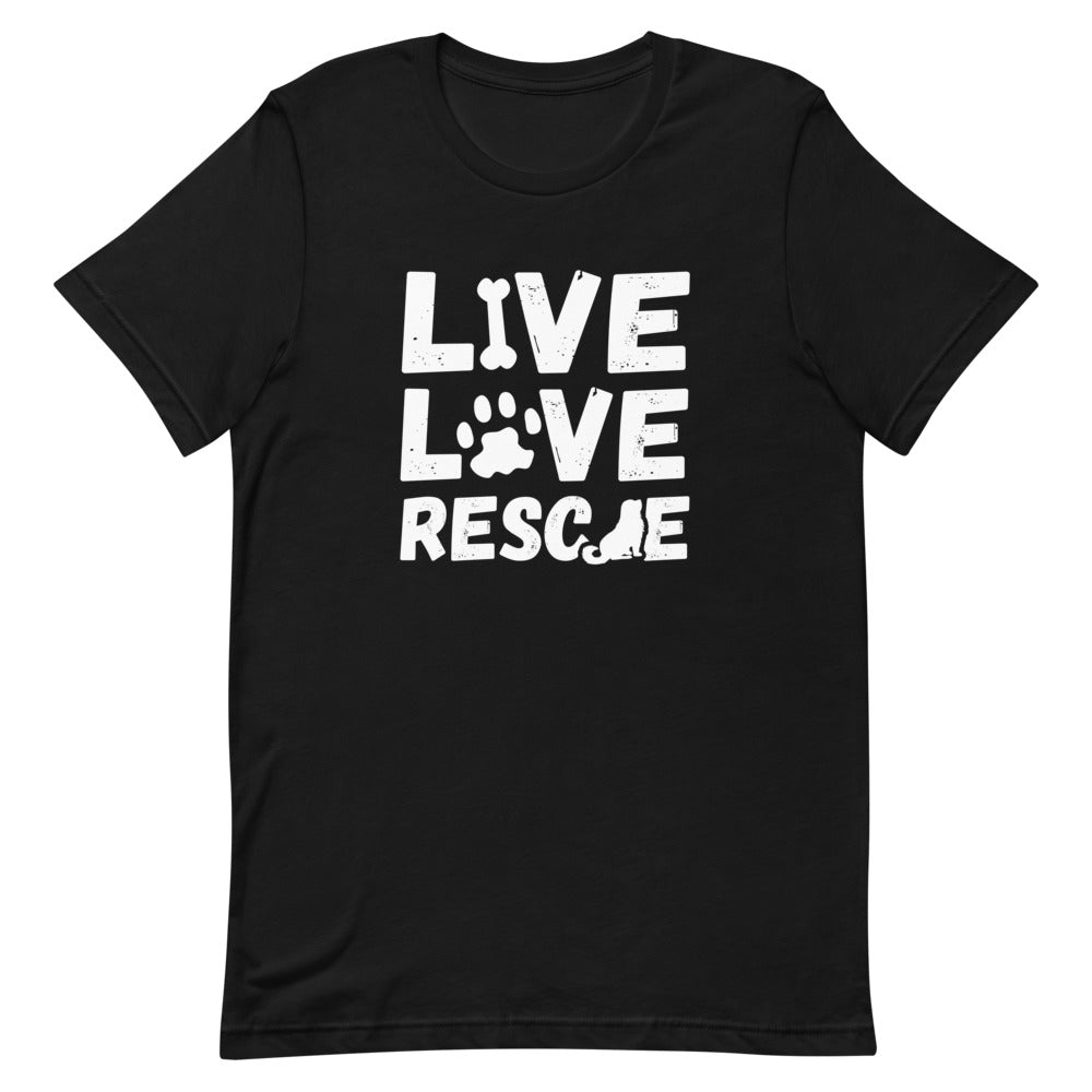 Live Love Rescue Short-Sleeve Unisex T-Shirt - [Duck 'n' Monkey]