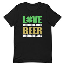 Load image into Gallery viewer, Love In Our Hearts Beer In Our Bellies Short-Sleeve Unisex T-Shirt - [Duck &#39;n&#39; Monkey]
