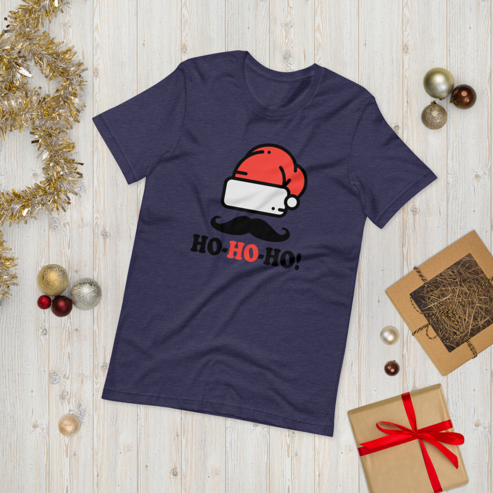Santa Hat Ho Ho Ho Short-Sleeve Unisex T-Shirt - [Duck 'n' Monkey]