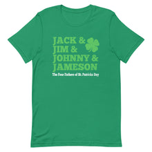 Load image into Gallery viewer, Jack &amp; Jim &amp; Johnny &amp; Jameson The Four Fathers St. Patricks Day Short-Sleeve Unisex T-Shirt - [Duck &#39;n&#39; Monkey]
