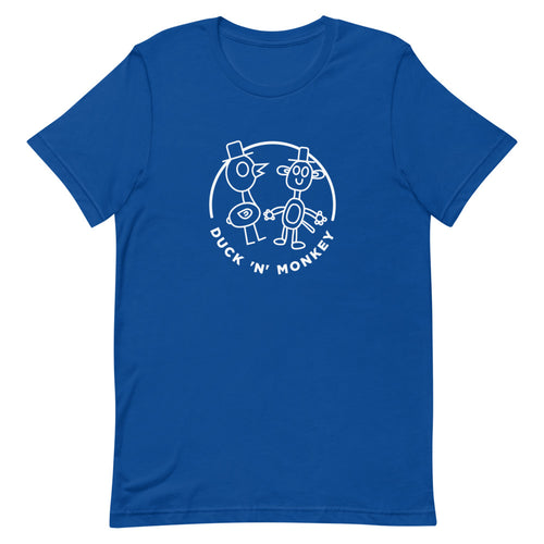 Duck 'n' Monkey White Circle Short-Sleeve Unisex T-Shirt - [Duck 'n' Monkey]