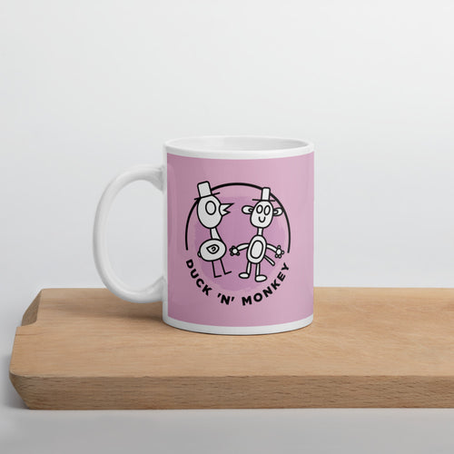 Duck 'n' Monkey Circle Pink Mug - [Duck 'n' Monkey]