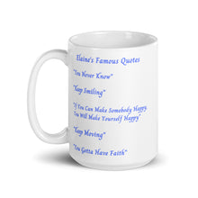 Load image into Gallery viewer, Elaine&#39;s Famous Quotes Blue Mug
